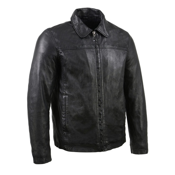 MILWAUKEE LEATHER VINTAGE MEN'S CLASSIC BLACK ZIPPER FRONT JACKET - Picture 3 of 7